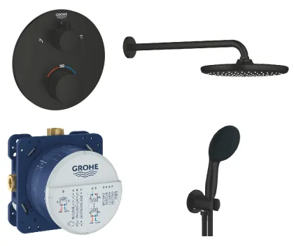 GROHTHERM набір для душу (266682430+35604000+1022082430+264062433) колір чорний матовий