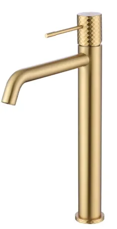 IMEX GENOVA BRUSHED GOLD Змішувач для умивальника високий, PVD матове золото