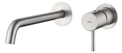 IMEX MONZA BRUSHED NICKEL Змішувач для умивальника зі стіни, матовий нікель