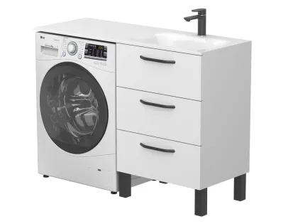 Тумба підлогова TESSA Біла для умивальника JESSEL 1200 R Miraggio