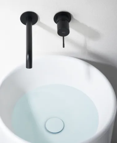 IMEX GENOVA BLACK MATT Змішувач для умивальника зі стіни, чорний матовий