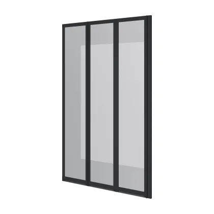 Шторка на ванну трьохелементна Style 1000х1500мм (right) black matt, скло 4мм clear