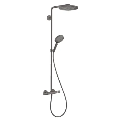 RAINDANCE SELECT S душова система Showerpipe 240 1jet PowderRain, з термостатом, шлiфований чорний хром