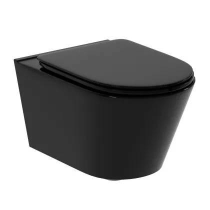 FLAVIO унітаз підвісний безобідковий, з сидінням Slim Soft Close, matt black