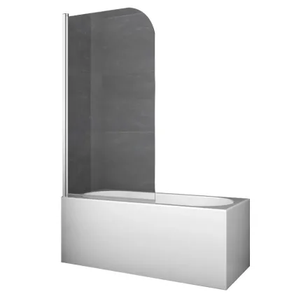 Шторки скляні на ванну Koer SR BS01-80x140-TR-01 прозоре скло 6мм, хром (KR5400)