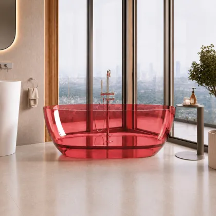 Ванна VBI VESUVIO RED 170 x 78 — окремо стояча скляна