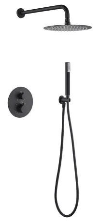 IMEX MONZA MATT BLACK Набір для душу термостатичний, чорний матовий