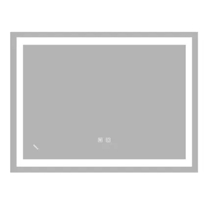 Дзеркало ZERIX KUBIX MR03-80x60-REVERSE з LED Touch, Anti-fog, димером, рег. яскравості (ZX6053)