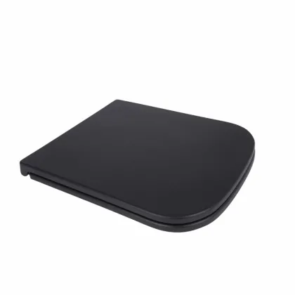 Сидіння для унітаза Qtap Tern 420х340х35 мм, Matt Black, з мікроліфтом, Slim Duroplast, Quick Release QT99HY2322MB