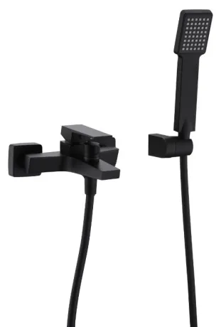 IMEX ART BLACK MATT Змішувач для ванни з душовим набором, чорний матовий