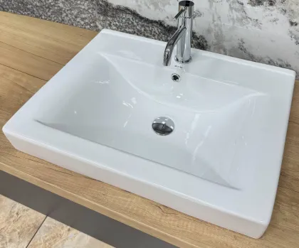 Умивальник (раковина) VBI BAGNARA 60 WHITE врізний