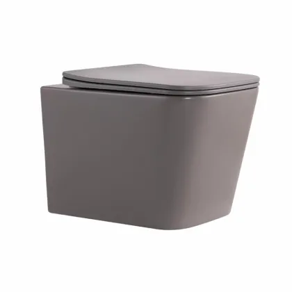 Унітаз підвісний Qtap Tern Ultra Quiet 520×345×325 мм, Stone grey, з сидінням Slim Duroplast / Soft-close / Quick Release QTTER26SG49000
