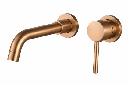 Змішувач для умивальника VBI MILANO LONG BRUSHED COPPER із прихованим монтажем