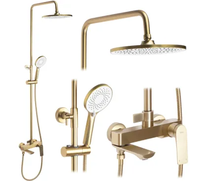 Душовий гарнітур REA AVALON BRUSHED GOLD матове золото з виливом
