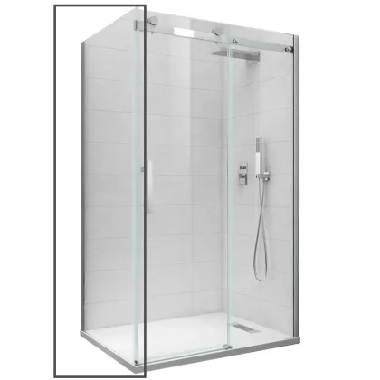 Бічна стінка до кабіни Koer SR SW01-90x200-TR-07 прозоре скло Easy Clean 8мм, графіт (KR5382)