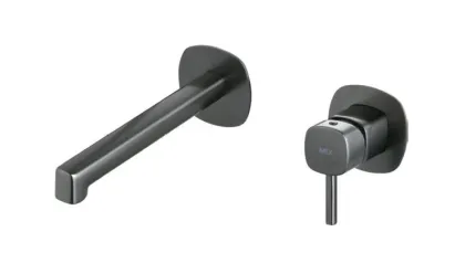 IMEX TOSCANA BLACK GUN METAL Змішувач для умивальника зі стіни, PVD графіт