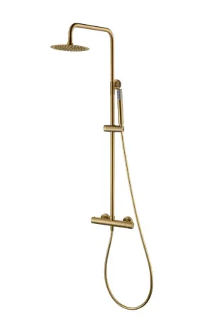 IMEX MONZA BRUSHED GOLD Душова колона з термостатом TURN CLEAN, PVD матове золото