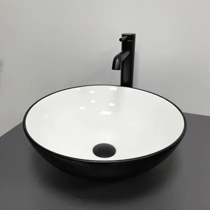 Умивальник (раковина) VBI AMALFI BLACK WHITE накладний