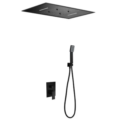 IMEX SUMATRA BLACK MATT Набір для душу, верхній душ 480*560 мм 3 типи, чорний матовий