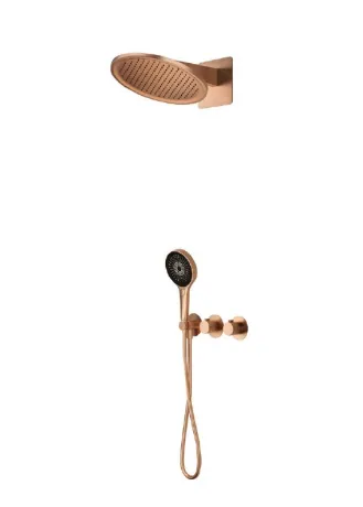 IMEX BOLONIA BRUSHED ROSE GOLD Набір для душу термостатичний, PVD матове рожеве золото