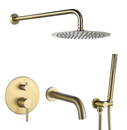 Душова система з виливом VBI MILANO BRUSHED GOLD прихованого монтажу