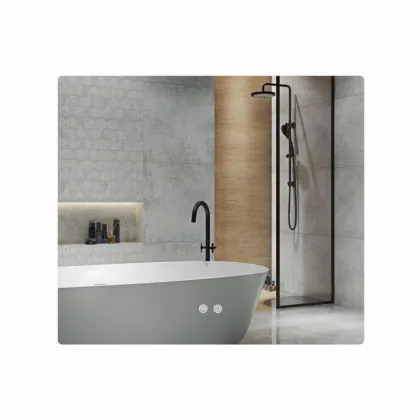 Дзеркало Qtap Taurus (TA2) 800×700 мм з LED-підсвічуванням Touch, з антизапотіванням, з димером, рег. темп. кольору (3000-6500K) QTTAU70070048955