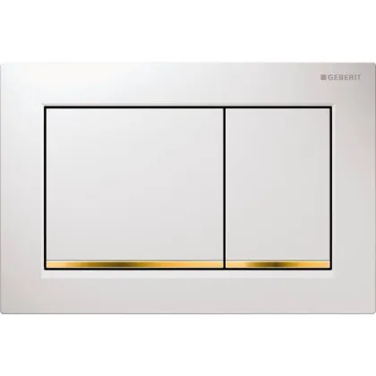 Клавіша змиву Geberit Omega30 біла, позолота
