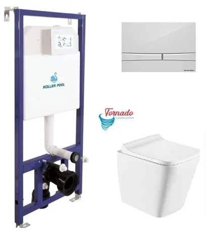 Інсталяція Koller Pool Dune 1200SL + Integro Cosmo White панель змиву + підвісний унітаз Trend Tornado 3,0