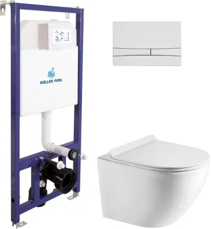 Інсталяція Koller Pool Dune 1200SL + Integro Cosmo White панель змиву + підвісний унітаз Round SMART