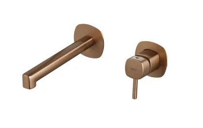 IMEX TOSCANA BRUSHED ROSE GOLD Змішувач для умивальника зі стіни, PVD матове рожеве золото