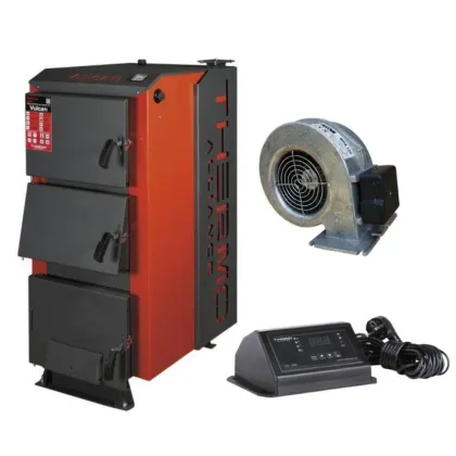 Thermo Alliance Vulcan V 3.0 Котел сталевий твердопаливний SF 15 + Вентилятор котла до 40 кВт, "M Plus M" + "ТА24nz" Контролер для котла