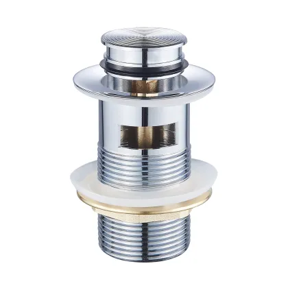 Донний клапан click-clack з переливом, без керамічної накладки, латунь, 1 1/4", cromo
