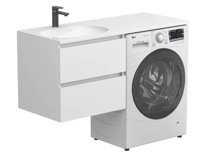 Тумба підвісна LUMO Біла матова для умивальника NEW YORK 1200 L Miraggio