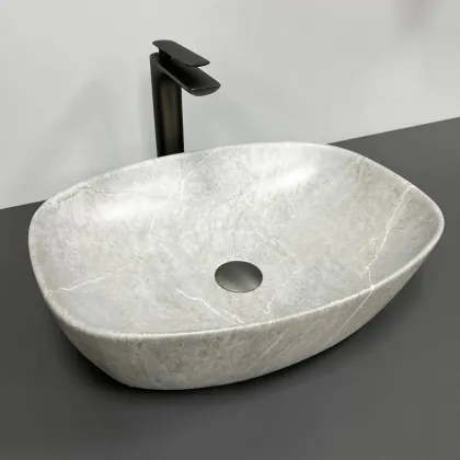 Умивальник (раковина) VBI OLBIA GREY STONE MATT накладний