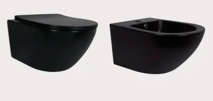 Qtap Robin унітаз підвісний Rimless (без сидіння) 490x370x360mm MATT BLACK