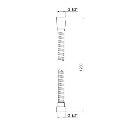 Шланг для ручного душу Qtap Hadice 1200 мм QT00520 Chrome — Photo 1