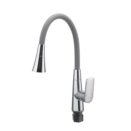 Змішувач для кухні Mixxus Premium Matis 011-T (NUT) Refl.Gray (Колір хром+силік.вилив сірий) (MI8267) — Photo 2