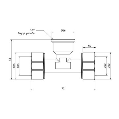 Трійник обтискний SD Plus 20х1/2&quot;х20 ВР SD159W201520 — Photo 1