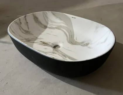 Раковина накладна MIXXUS PREMIUM ELLIPSE-0105 MARBLE-BLACK 600х400х150mm (MP6565) — Photo 7