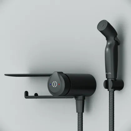 Змішувач TouchReel, що монтується в стіну з гігієнічним душем та полицею AM.PM F0H85A822 X-Joy — Photo 1