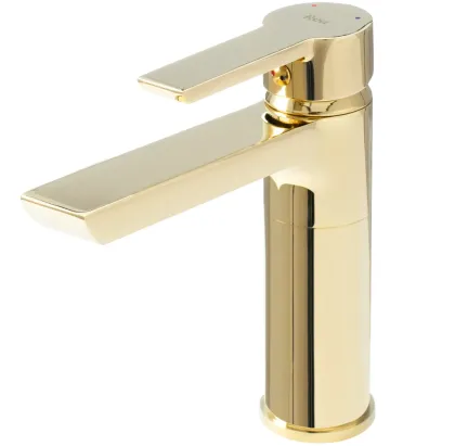 Змішувач для раковини (умивальника) REA ARGUS GOLD золотий низький — Photo 3