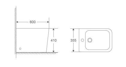 Біде підлогове MIXXUS PREMIUM QUADRO-0601 600х355х410mm (MP6589) — Photo 1