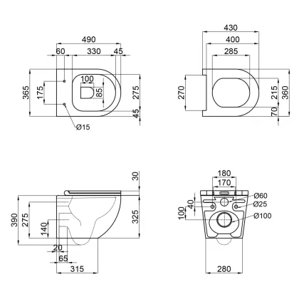 Комплект Grohe Set Унітаз ELLIPSE-0301-R + Інсталяція Grohe Rapid SL 38772001 (38772001ELLIPS0301R) — Photo 13