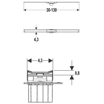 Дренажний канал Geberit CleanLine20: L=30-130см чорний — Photo 1