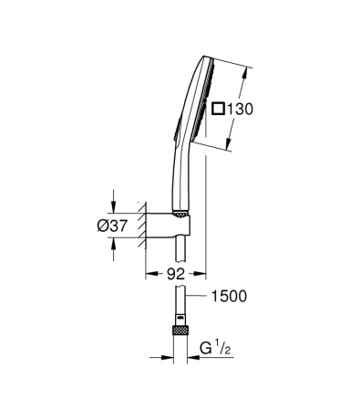 Душовий набір з тримачем, 3 режими струменю Grohe Rainshower SmartActive (26589000) — Photo 5