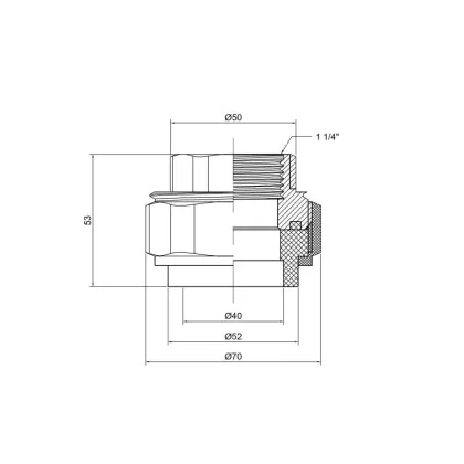 Згін "Американка" PPR Thermo Alliance 40х1" 1/4 ВР — Photo 1