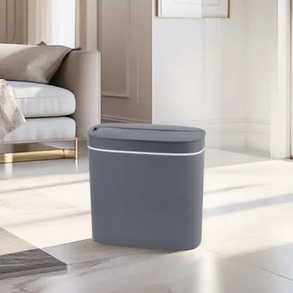 Відро для сміття сенсорне овальне Mixxus Flat-TC0109 Graphite 9 л колір графіт (MI7075) — Photo 8