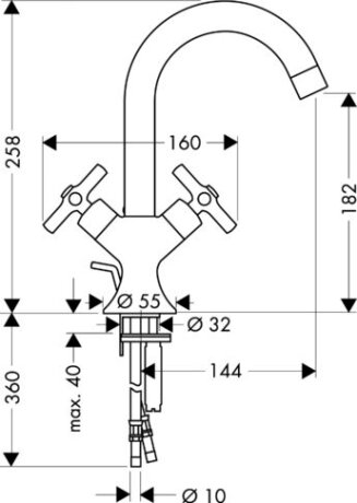 Axor Terrano - змішувач для раковини HANSGROHE 37030000 — Photo 1