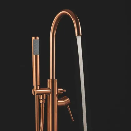 Змішувач для ванни REA LUNGO BRUSHED COPPER підлоговий — Photo 1