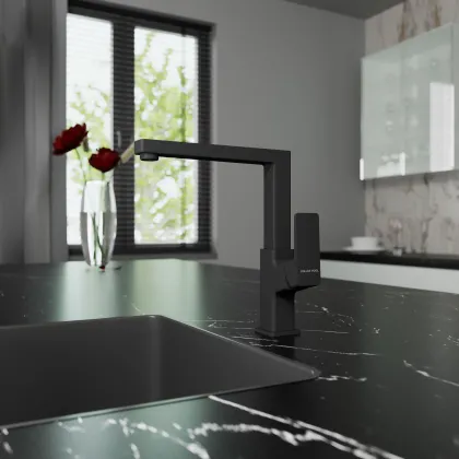 СUBE Kitchen змішувач для кухні Black Matt — Photo 1